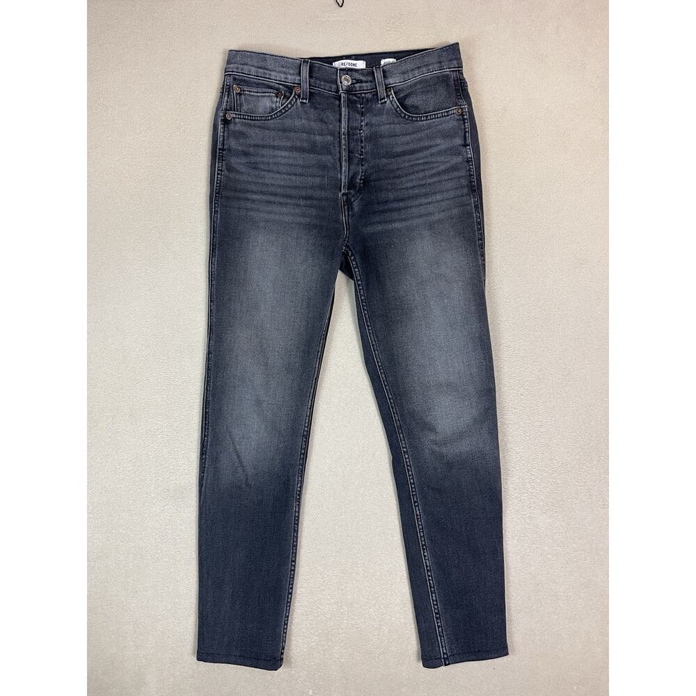 RE/DONE Jeans Womens 28 Black High Rise Stove Pipe Straight Leg Jeans Denim